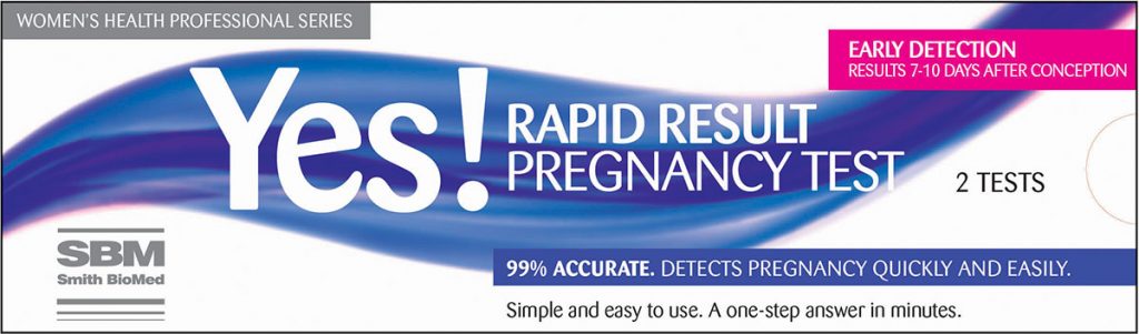 rapid result pregnancy test kits by smith biomed