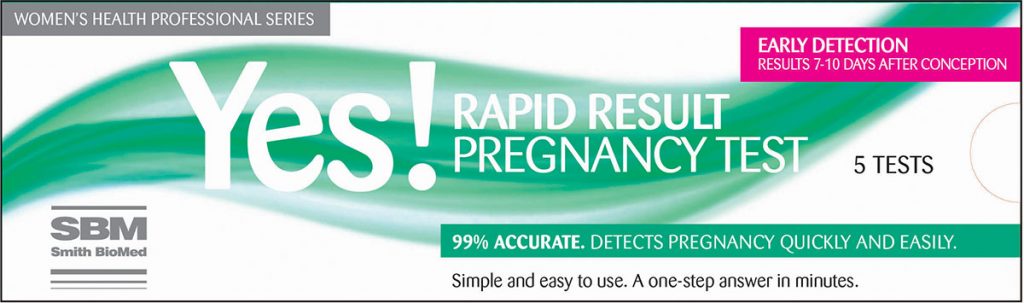 rapid result pregnancy test kits by smith biomed