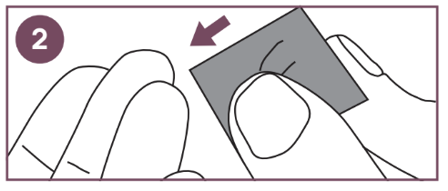 Use the provided alcohol pad to clean the fingertip of the middle or ring finger as the puncture site.