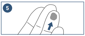 Keeping your hand down massage the end of the finger to obtain a blood drop. 